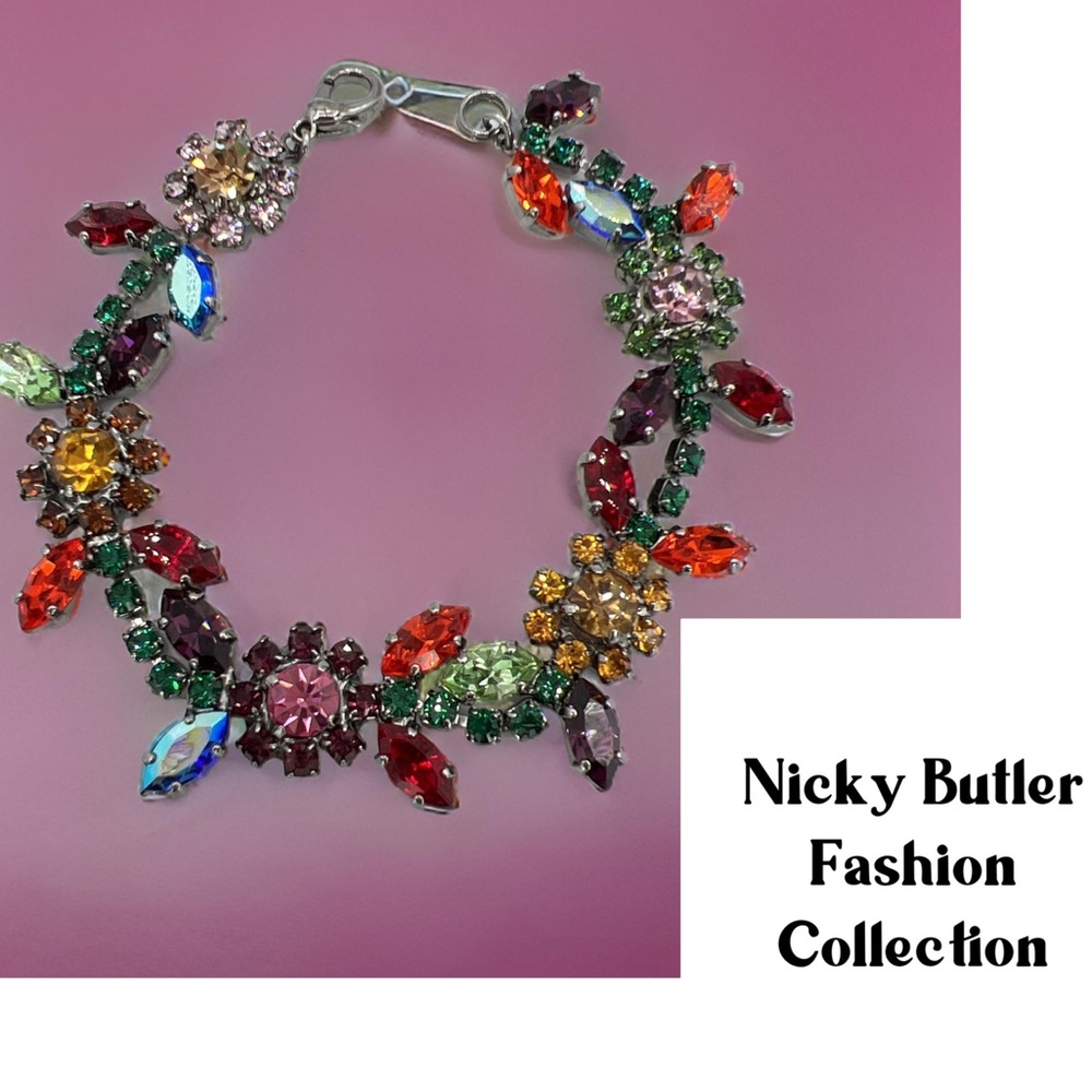🌟NICKY BUTLER Fashion Multi Crystal Rhinestone Bracelet One of a Kind NEW